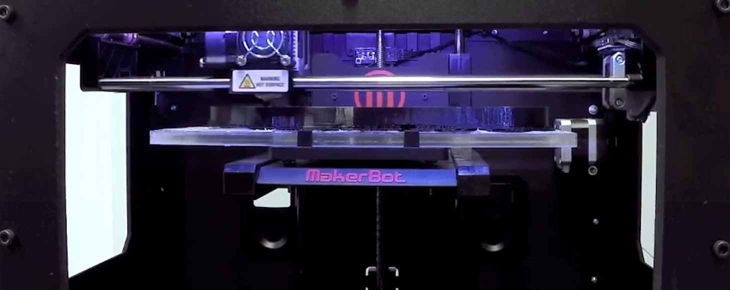 A 3d printer is shown in detail